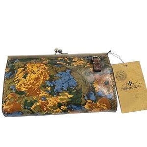 Patricia Nash Vallina Leather Frame Crossbody Clutch Bag Cottage Core Floral NEW